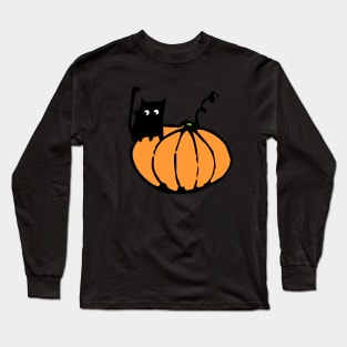 Cute Halloween Black Cat Long Sleeve T-Shirt
